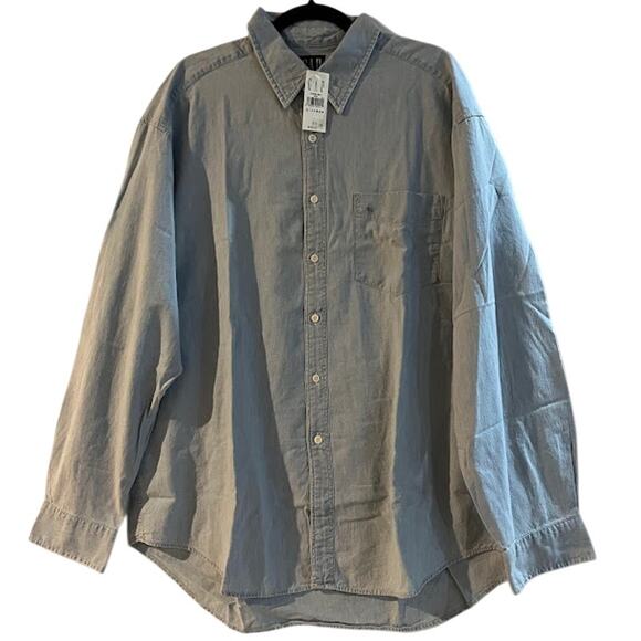 VTG NWT Gap Shirt Mens Chambray Button Down Shirt Size XL - Picture 1 of 5